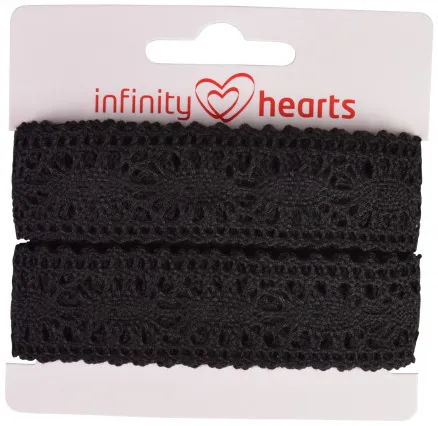 Infinity Hearts Koronka Poliestrowa 25mm 11 Czarna - 5m