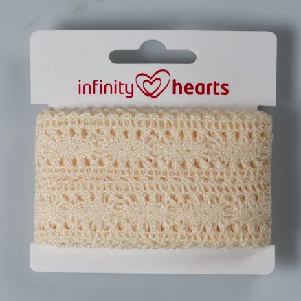 Infinity Hearts Koronka Poliestrowa 25mm 2 Ecru - 5m