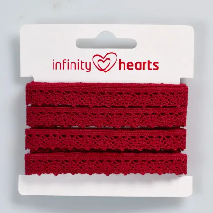 Infinity Hearts Koronka Poliestrowa 11mm 10 Bordowa - 5m