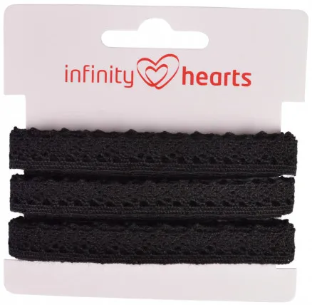 Infinity Hearts Koronka Poliestrowa 11mm 11 Czarna - 5m