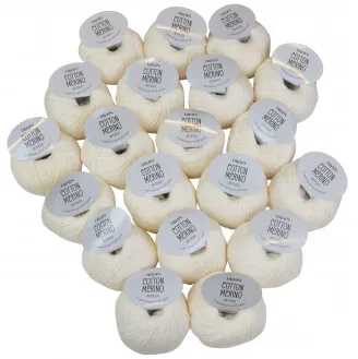 Drops Cotton Merino Zestaw Jednokolorowy 01 Naturalny - 20 sztuk - Drops Cotton Merino Zestaw Jednokolorowy 01 Naturalny - 20 sztuk