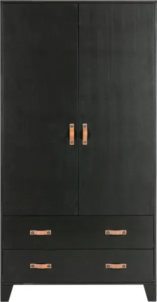 Dian, Szafa, czarna, W180x40x94 cm, sosna