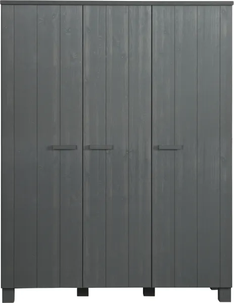 Dennis, Szafa, ciemnoszara, W202x55x158 cm, sosna